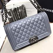 Chanel Medium Quilted lambskin leboy Bag in Gray& ruthenium hardware 67086 - 6