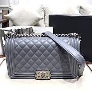 Chanel Medium Quilted lambskin leboy Bag in Gray& ruthenium hardware 67086 - 5