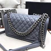 Chanel Medium Quilted lambskin leboy Bag in Gray& ruthenium hardware 67086 - 2