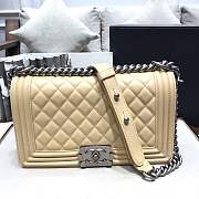 Chanel Medium Quilted lambskin leboy Bag in yellow& silver hardware 67086 - 5