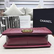 Chanel Medium Quilted lambskin leboy Bag in burgundy & gold hardware 67086 - 2