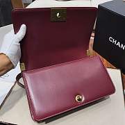 Chanel Medium Quilted lambskin leboy Bag in burgundy & gold hardware 67086 - 3