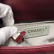 Chanel Medium Quilted lambskin leboy Bag in burgundy & gold hardware 67086 - 4