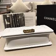 Chanel Medium Quilted lambskin leboy Bag in white & silver/gold hardware 67086 - 3