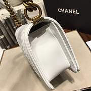 Chanel Medium Quilted lambskin leboy Bag in white & silver/gold hardware 67086 - 4