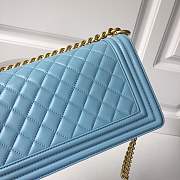 Chanel Medium Quilted lambskin LeBoy Bag in light blue & silver/gold hardware 67086 - 6