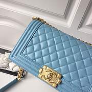 Chanel Medium Quilted lambskin LeBoy Bag in light blue & silver/gold hardware 67086 - 5