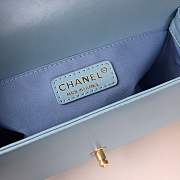Chanel Medium Quilted lambskin LeBoy Bag in light blue & silver/gold hardware 67086 - 4