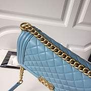 Chanel Medium Quilted lambskin LeBoy Bag in light blue & silver/gold hardware 67086 - 2