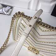 forubags Chanel boy bag in white &gold hardware - 3