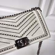 forubags Chanel boy bag in white &silver hardware - 2