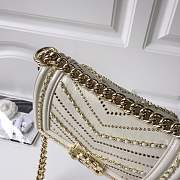 forubags small Chanel boy bag in white &gold hardware - 6