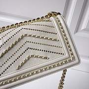 forubags small Chanel boy bag in white &gold hardware - 4