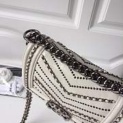 forubags small Chanel boy bag in white &silver hardware - 4