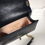 forubags small Chanel boy bag in dark blue &gold hardware - 5
