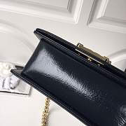 forubags small Chanel boy bag in dark blue &gold hardware - 3