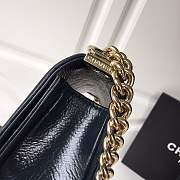 forubags small Chanel boy bag in dark blue &gold hardware - 2