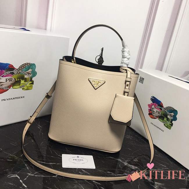 Prada 1BA212 Prada Double Saffiano beige bag - 1