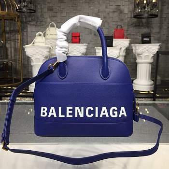 BALENCIAGA Ville 18ss medium top handle bag in dark blue