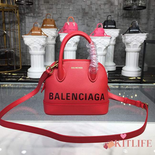 BALENCIAGA Ville 18ss mini top handle bag in red - 1