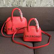 BALENCIAGA Ville 18ss medium top handle bag in red - 4