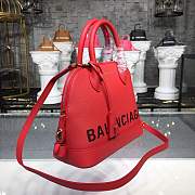 BALENCIAGA Ville 18ss medium top handle bag in red - 5