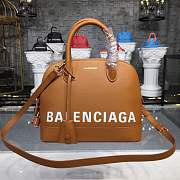 BALENCIAGA Ville 18ss medium top handle bag in brown - 1