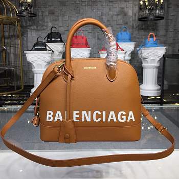 BALENCIAGA Ville 18ss medium top handle bag in brown