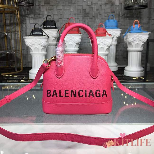 BALENCIAGA Ville 18ss mini top handle bag in rose - 1