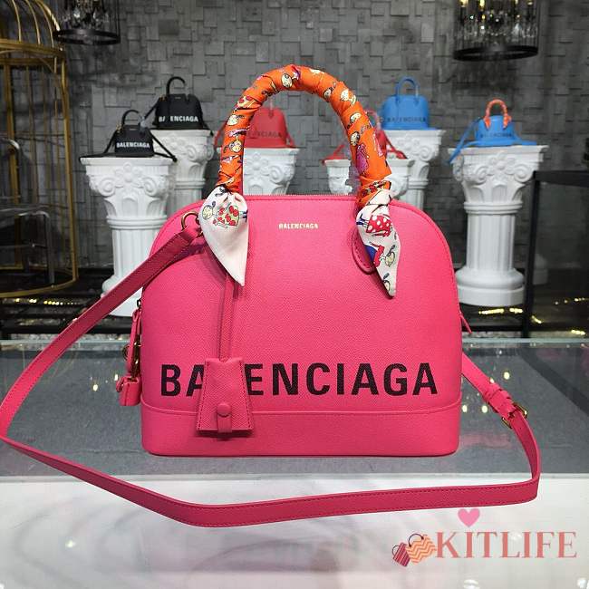 BALENCIAGA Ville 18ss medium top handle bag in rose - 1