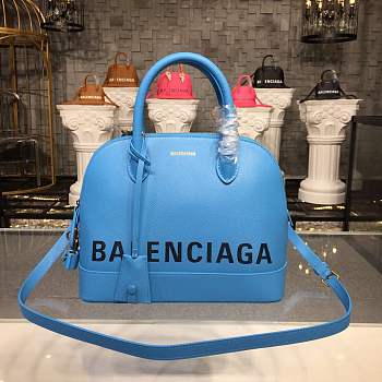 BALENCIAGA Ville 18ss medium top handle bag in light blue