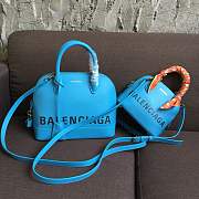 BALENCIAGA Ville 18ss medium top handle bag in light blue - 6