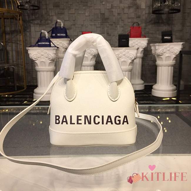 BALENCIAGA Ville 18ss mini top handle bag in white - 1