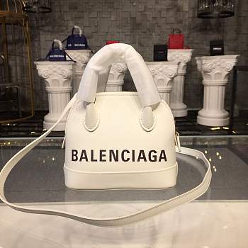 BALENCIAGA Ville 18ss mini top handle bag in white