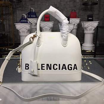 BALENCIAGA Ville 18ss medium top handle bag in white