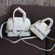 BALENCIAGA Ville 18ss medium top handle bag in white - 3