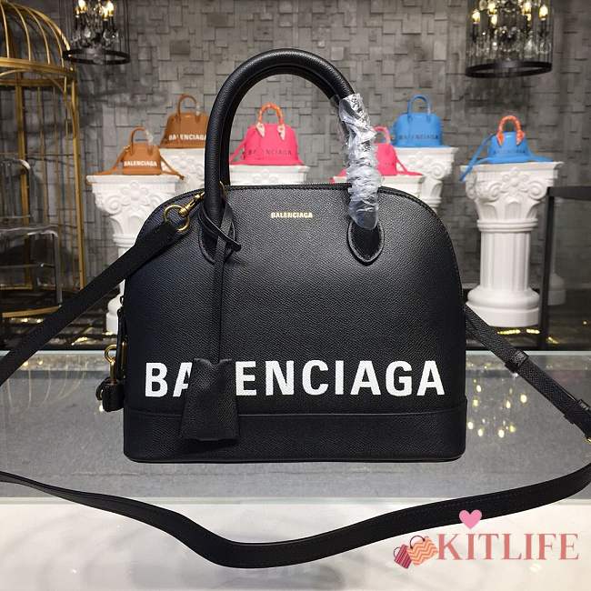 BALENCIAGA Ville 18ss medium top handle bag in black - 1