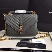 Forubags YSL MEDIUM COLLEGE BAG IN GRAY MATELASSÉ LEATHE GOLD HARDWARE - 1