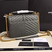 Forubags YSL MEDIUM COLLEGE BAG IN GRAY MATELASSÉ LEATHE GOLD HARDWARE - 2