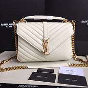 Forubags YSL MEDIUM COLLEGE BAG IN WHITE MATELASSÉ LEATHE GOLD HARDWARE - 1