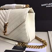 Forubags YSL MEDIUM COLLEGE BAG IN WHITE MATELASSÉ LEATHE GOLD HARDWARE - 4