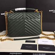 Forubags YSL MEDIUM COLLEGE BAG IN DARK GREEN MATELASSÉ LEATHE GOLD HARDWARE - 2