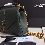 Forubags YSL MEDIUM COLLEGE BAG IN DARK GREEN MATELASSÉ LEATHE GOLD HARDWARE - 5