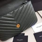 Forubags YSL MEDIUM COLLEGE BAG IN DARK GREEN MATELASSÉ LEATHE GOLD HARDWARE - 6