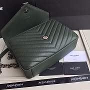 Forubags YSL MEDIUM COLLEGE BAG IN DARK GREEN MATELASSÉ LEATHE SILVER HARDWARE - 6