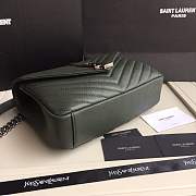 Forubags YSL MEDIUM COLLEGE BAG IN DARK GREEN MATELASSÉ LEATHE SILVER HARDWARE - 4