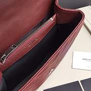 Forubags YSL MEDIUM COLLEGE BAG IN BURGUNDY MATELASSÉ LEATHE SILVER HARDWARE - 6