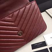 Forubags YSL MEDIUM COLLEGE BAG IN BURGUNDY MATELASSÉ LEATHE SILVER HARDWARE - 2