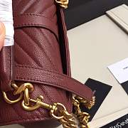 Forubags YSL MEDIUM COLLEGE BAG IN BURGUNDY MATELASSÉ LEATHE GOLD HARDWARE - 5