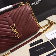 Forubags YSL MEDIUM COLLEGE BAG IN BURGUNDY MATELASSÉ LEATHE GOLD HARDWARE - 3